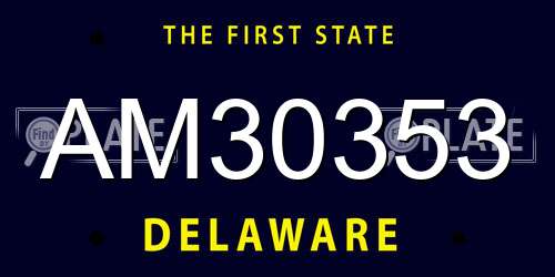 AM30353 Delaware License Plate