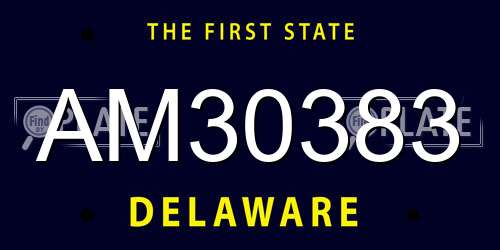 AM30383 Delaware License Plate