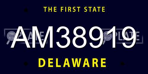 AM38919 Delaware License Plate