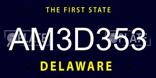 AM3D353 Delaware License Plate