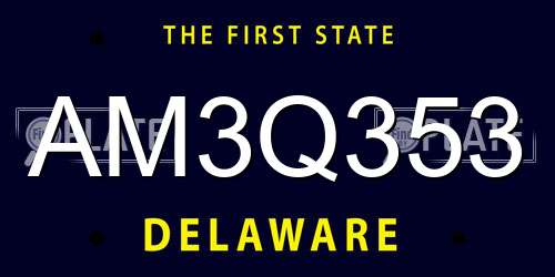 AM3Q353 Delaware License Plate