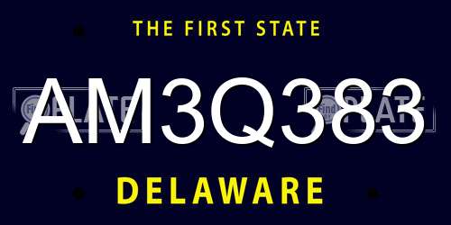 AM3Q383 Delaware License Plate