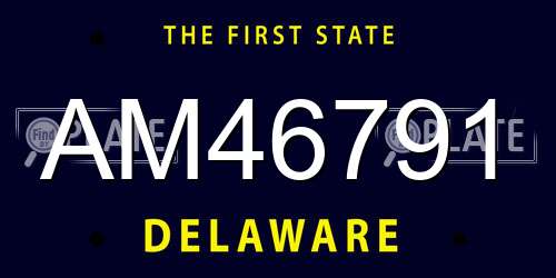 AM46791 Delaware License Plate