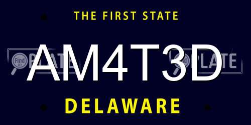 AM4T3D Delaware License Plate
