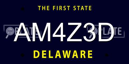 AM4Z3D Delaware License Plate
