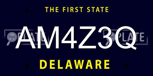 AM4Z3Q Delaware License Plate