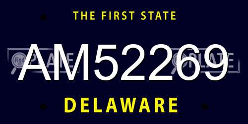 AM52269 Delaware License Plate
