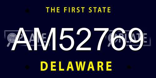 AM52769 Delaware License Plate