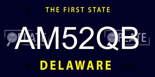 AM52QB Delaware License Plate