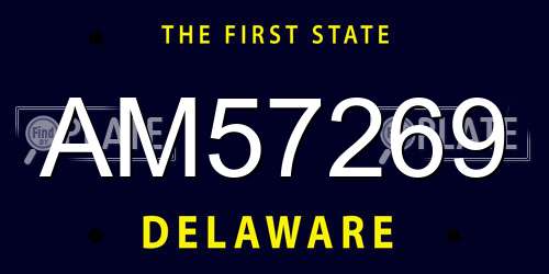 AM57269 Delaware License Plate