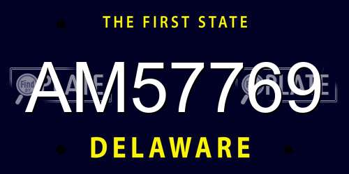 AM57769 Delaware License Plate