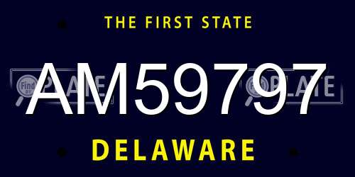 AM59797 Delaware License Plate