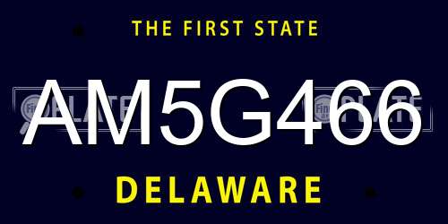 AM5G466 Delaware License Plate
