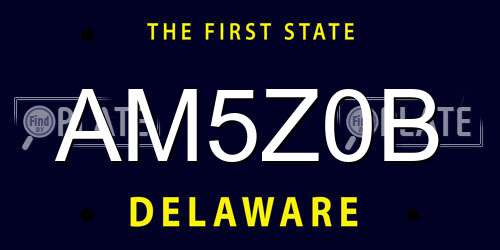 AM5Z0B Delaware License Plate