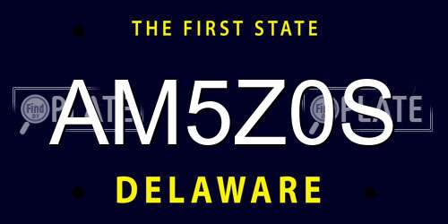 AM5Z0S Delaware License Plate