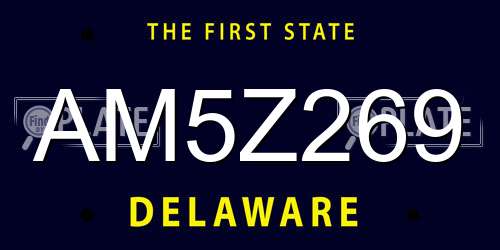 AM5Z269 Delaware License Plate