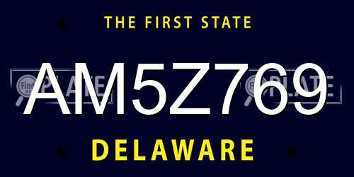 AM5Z769 Delaware License Plate