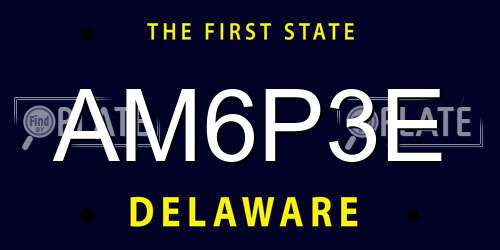 AM6P3E Delaware License Plate
