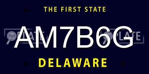 AM7B6G Delaware License Plate