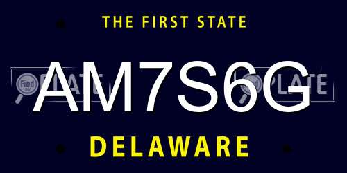 AM7S6G Delaware License Plate
