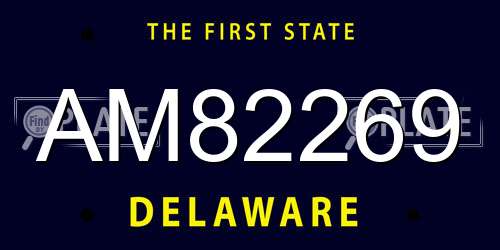 AM82269 Delaware License Plate