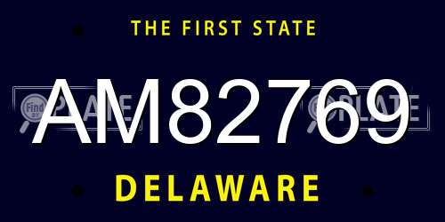 AM82769 Delaware License Plate