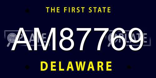 AM87769 Delaware License Plate