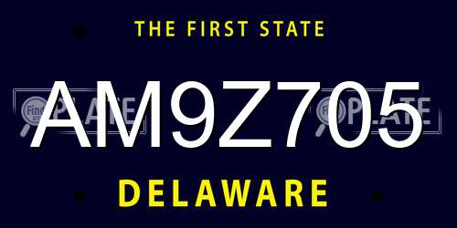 AM9Z705 Delaware License Plate