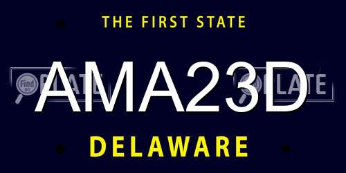 AMA23D Delaware License Plate