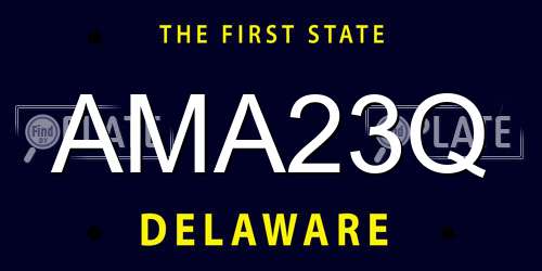 AMA23Q Delaware License Plate