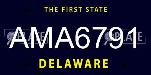 AMA6791 Delaware License Plate
