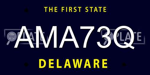 AMA73Q Delaware License Plate