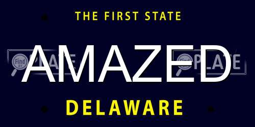 AMAZED Delaware License Plate