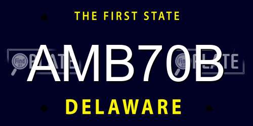 AMB70B Delaware License Plate