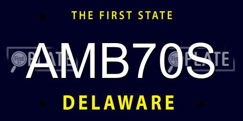 AMB70S Delaware License Plate