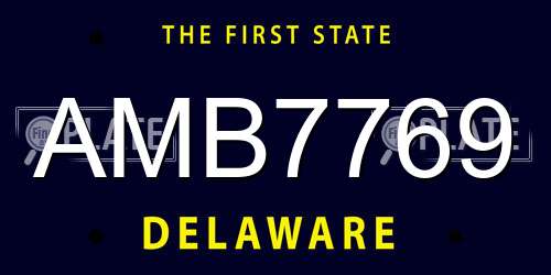 AMB7769 Delaware License Plate