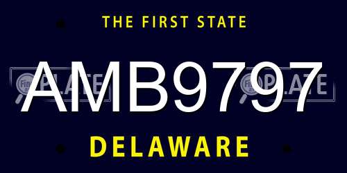AMB9797 Delaware License Plate