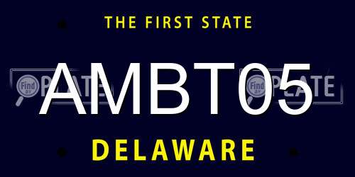 AMBT05 Delaware License Plate