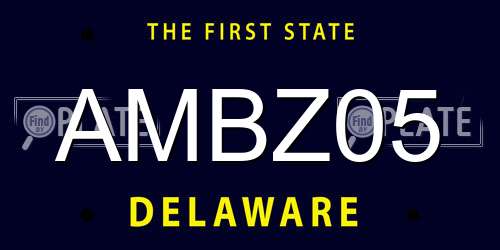 AMBZ05 Delaware License Plate