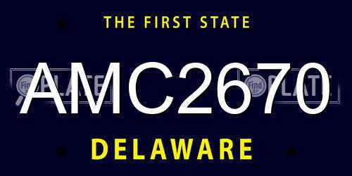 AMC2670 Delaware License Plate
