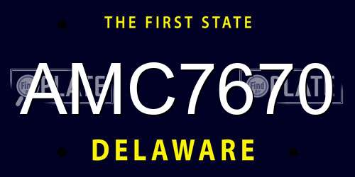 AMC7670 Delaware License Plate