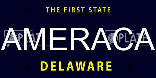 AMERACA Delaware License Plate