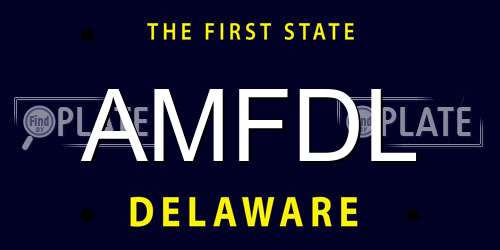 AMFDL Delaware License Plate