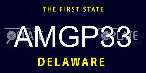 AMGP33 Delaware License Plate