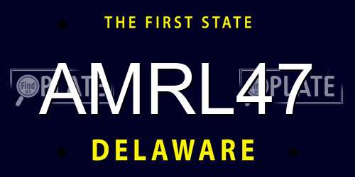 AMRL47 Delaware License Plate