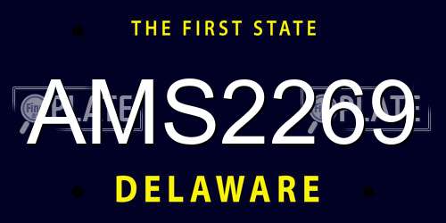 AMS2269 Delaware License Plate