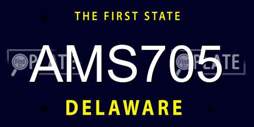 AMS705 Delaware License Plate