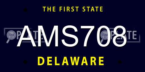 AMS708 Delaware License Plate