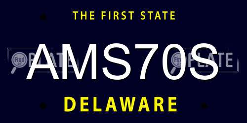 AMS70S Delaware License Plate