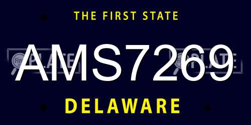 AMS7269 Delaware License Plate